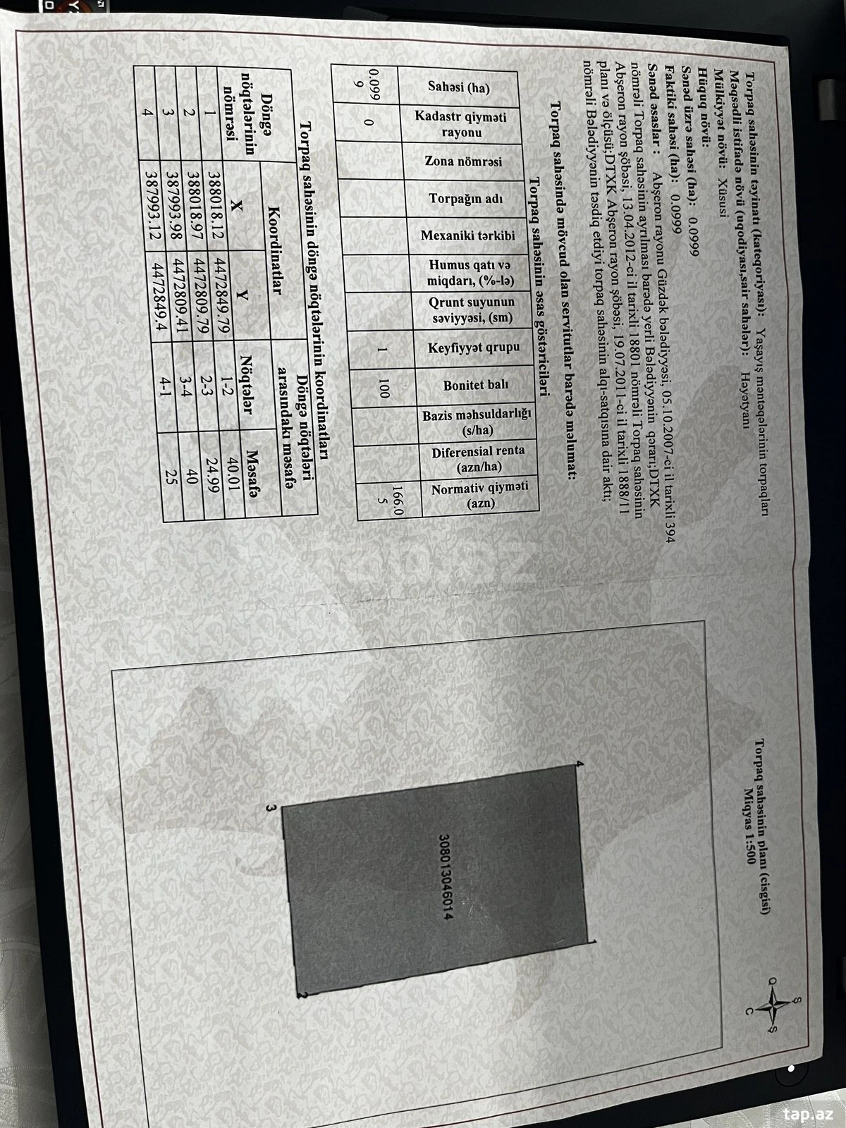 Satılır torpaq sahəsi