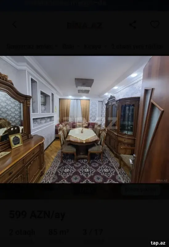 Kirayə verilir 2 otaqlı yeni tikili 85 m²