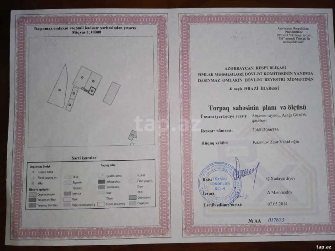 Satılır torpaq sahəsi