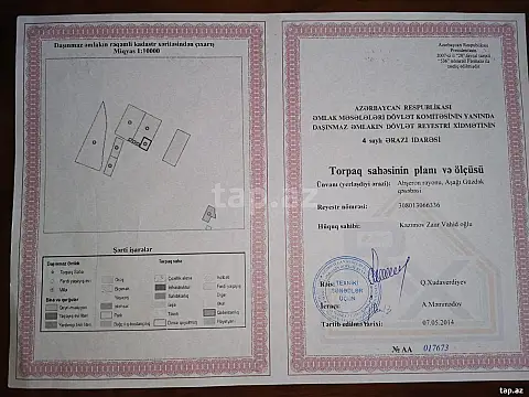 Satılır torpaq sahəsi