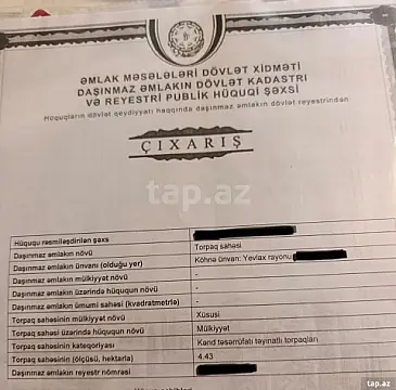 Satılır torpaq sahəsi