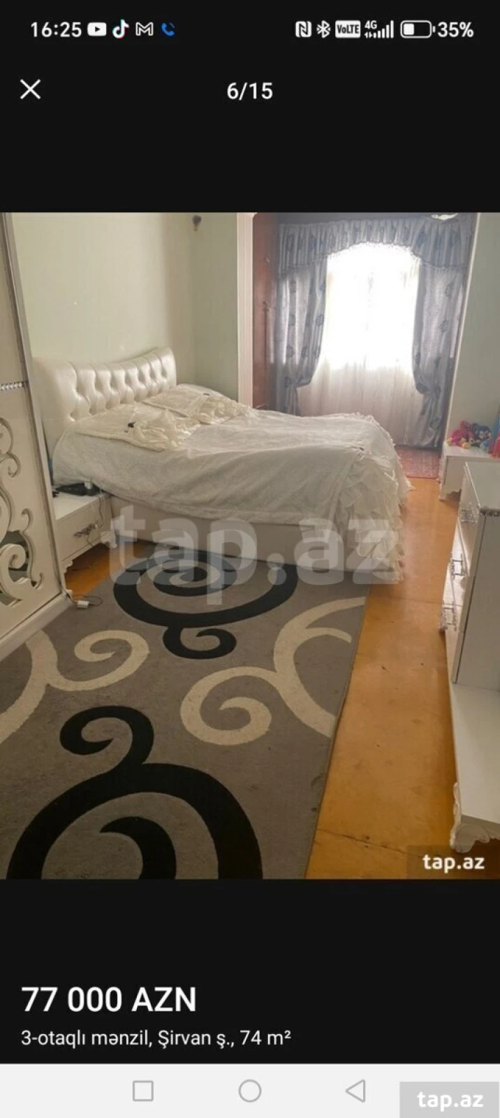 Satılır 3 otaqlı mənzil 74 m²