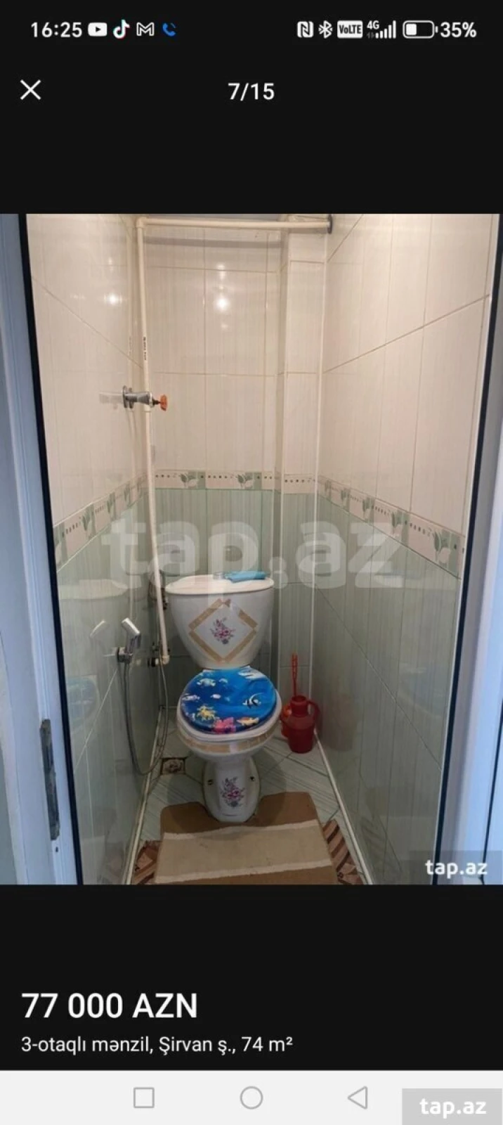 Satılır 3 otaqlı mənzil 74 m²