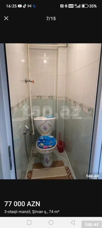 Satılır 3 otaqlı mənzil 74 m²
