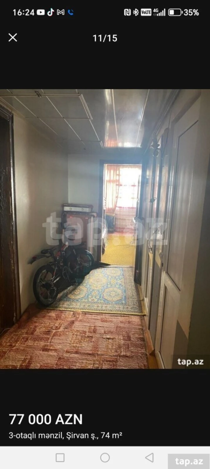 Satılır 3 otaqlı mənzil 74 m²