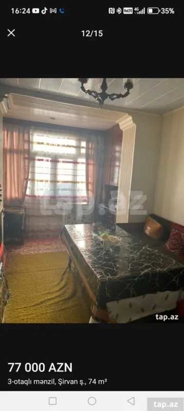 Satılır 3 otaqlı mənzil 74 m²