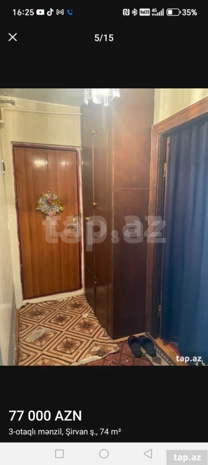 Satılır 3 otaqlı mənzil 74 m²