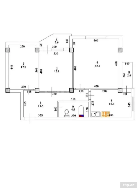 Satılır 3 otaqlı yeni tikili 76.2 m²
