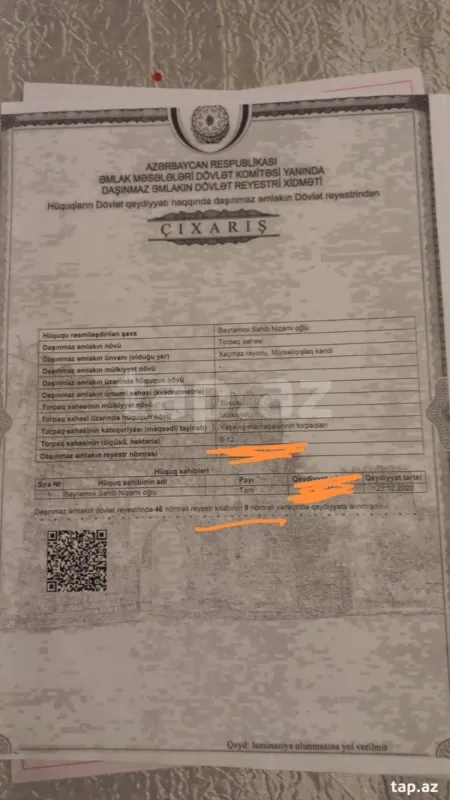 Satılır torpaq sahəsi