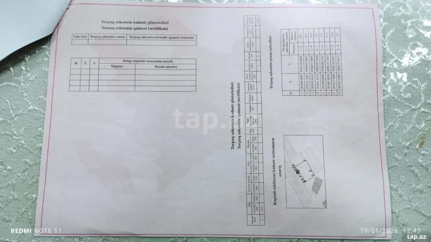 Satılır torpaq sahəsi