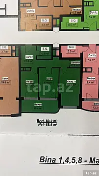Satılır 2 otaqlı yeni tikili 83 m²