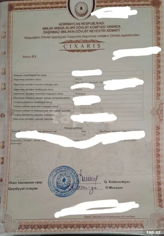 Satılır 2 otaqlı mənzil 50 m²