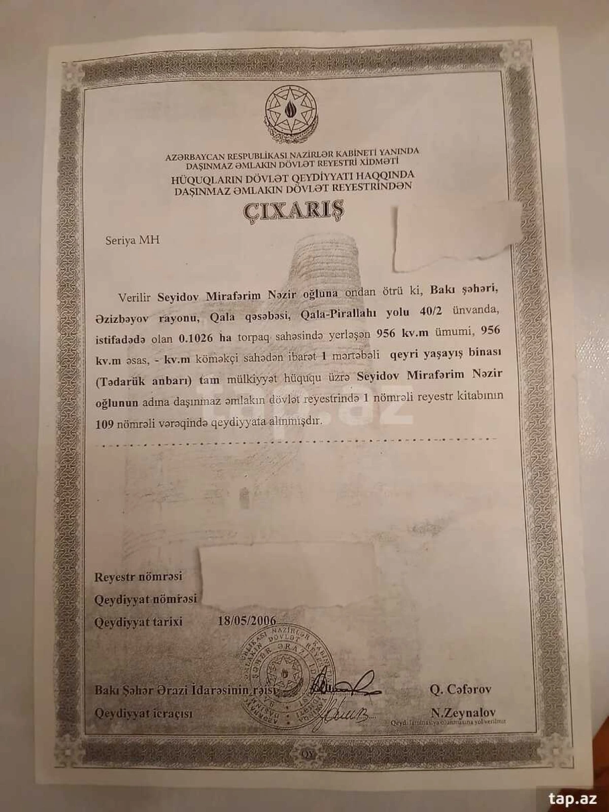 Satılır torpaq sahəsi