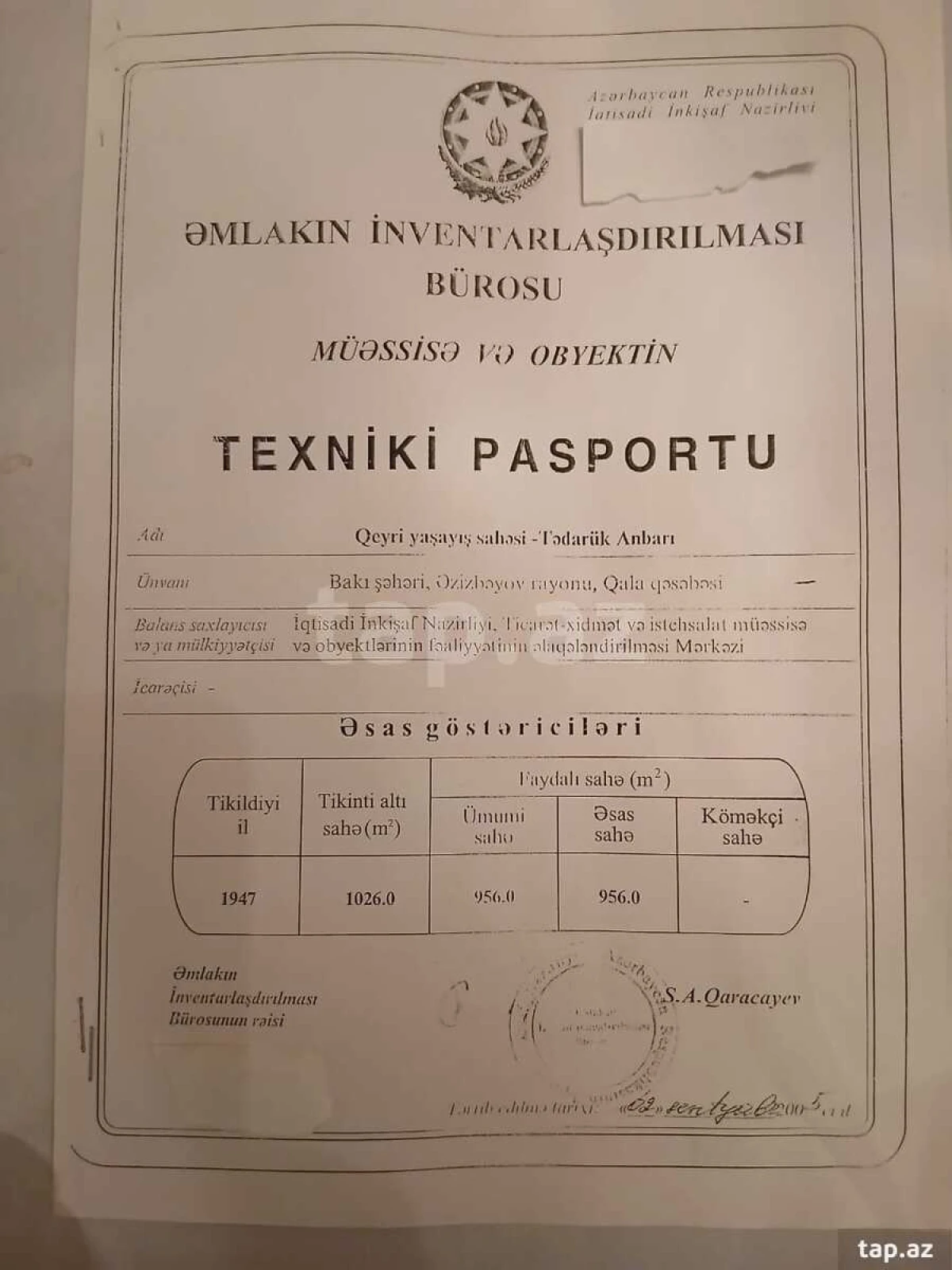 Satılır torpaq sahəsi