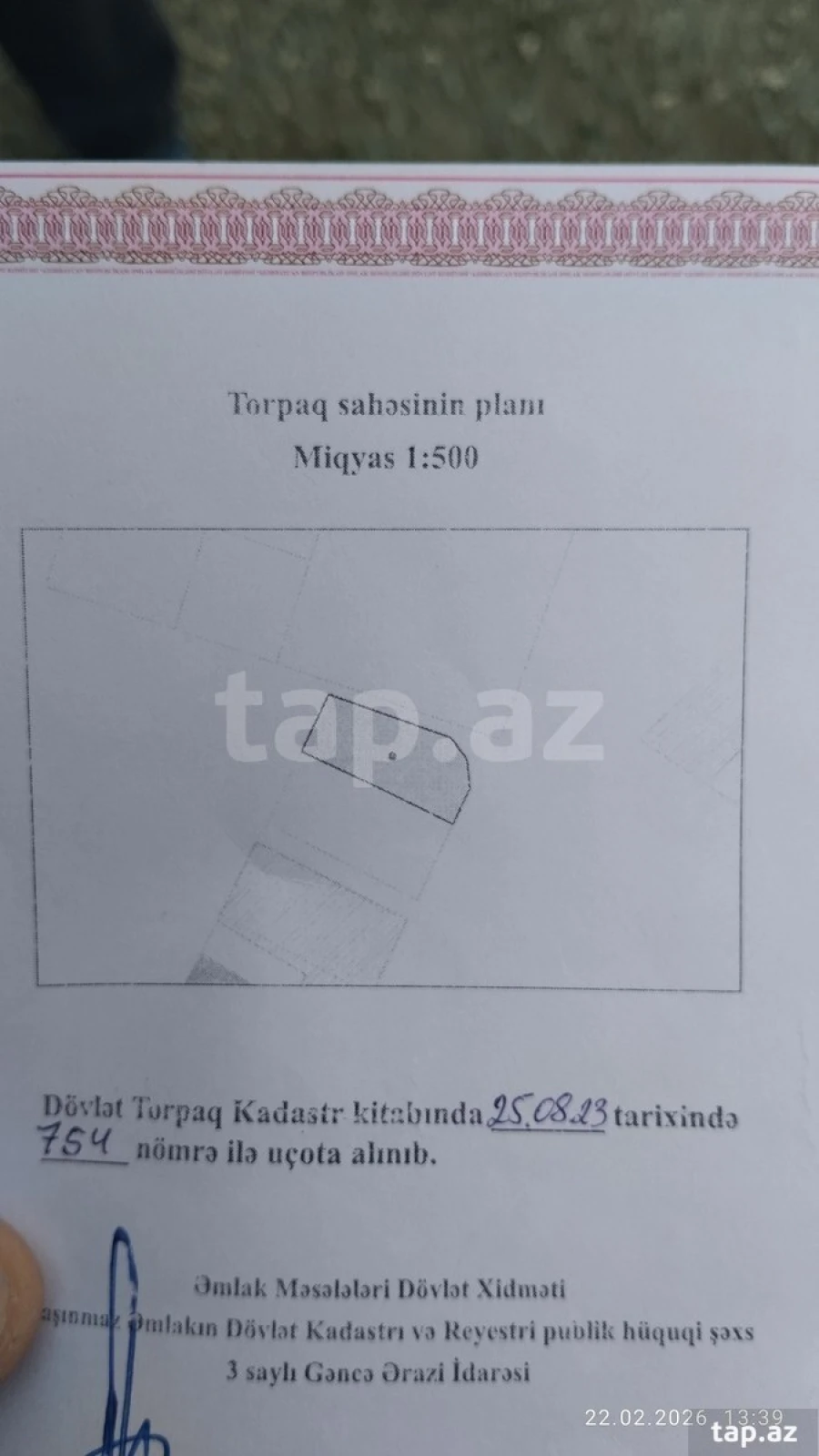 Satılır torpaq sahəsi