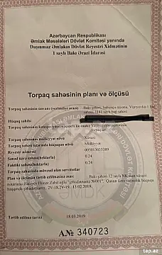 Satılır torpaq sahəsi