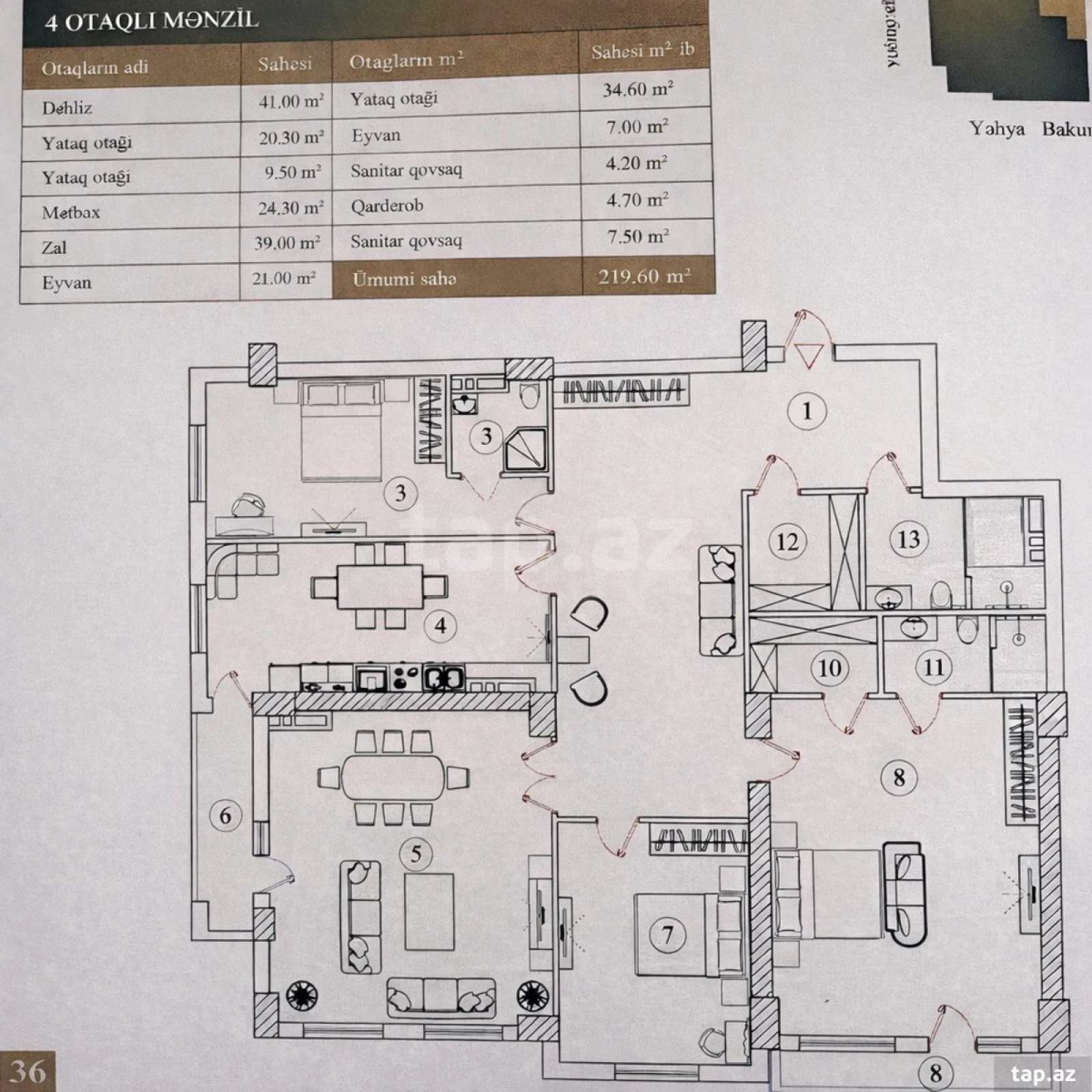 Satılır 4 otaqlı yeni tikili 220 m²