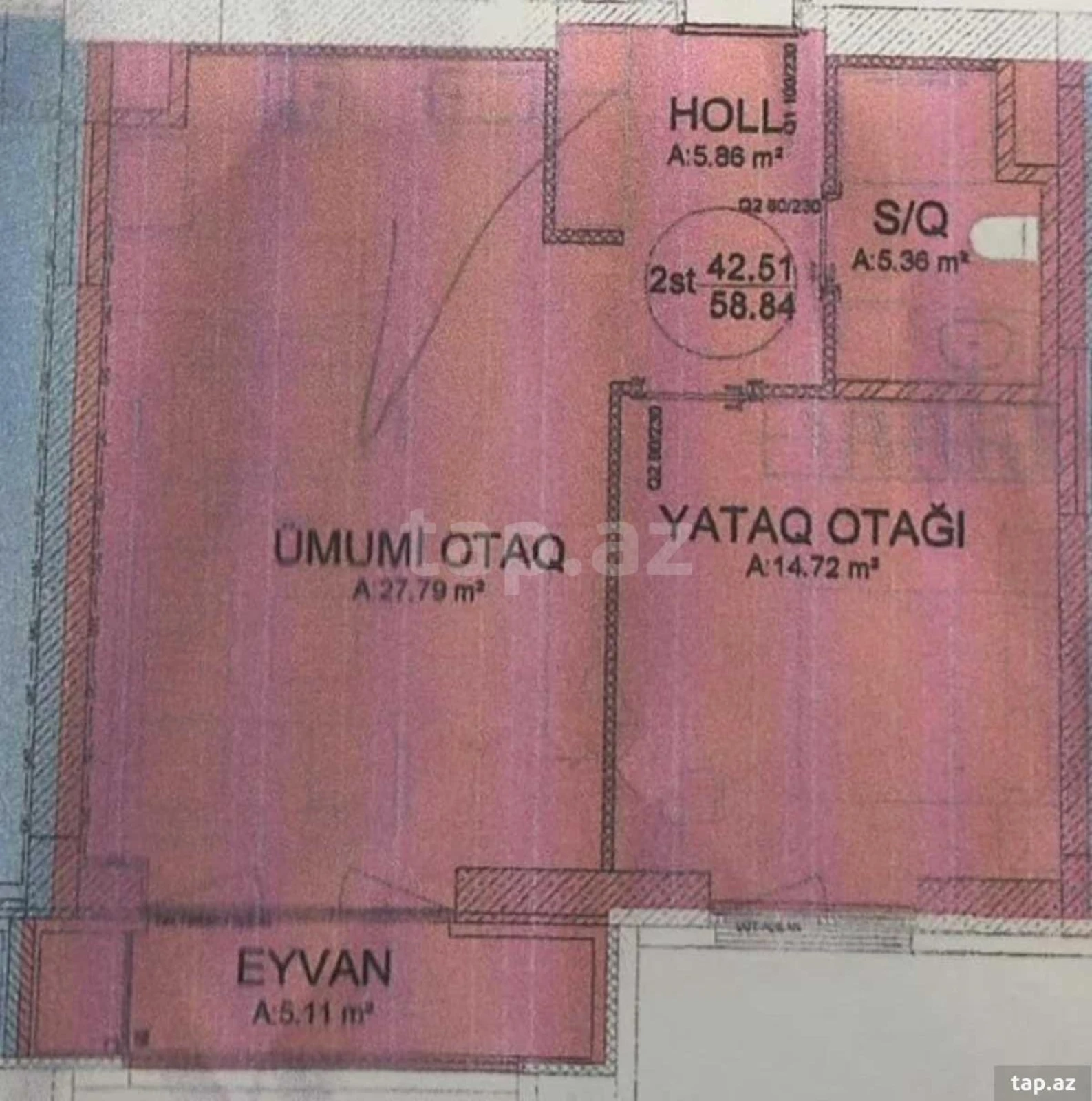 Satılır 2 otaqlı yeni tikili 59 m²