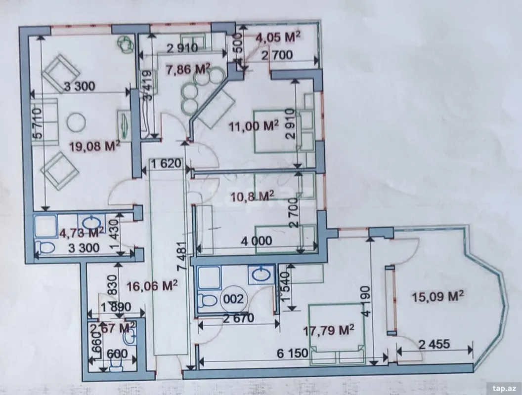 Satılır 4 otaqlı yeni tikili 113.1 m²