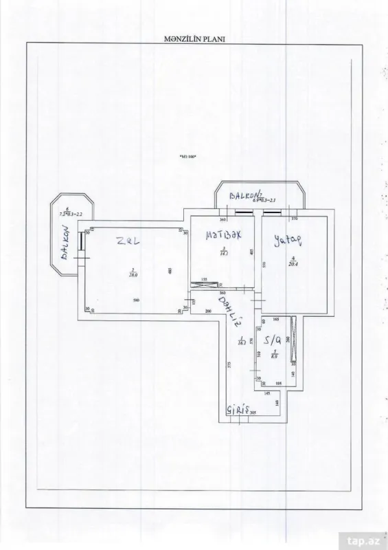 Satılır 2 otaqlı yeni tikili 101 m²