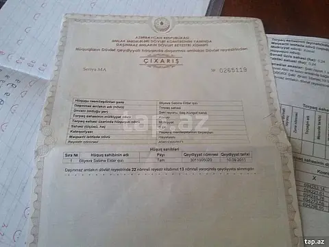 Satılır torpaq sahəsi