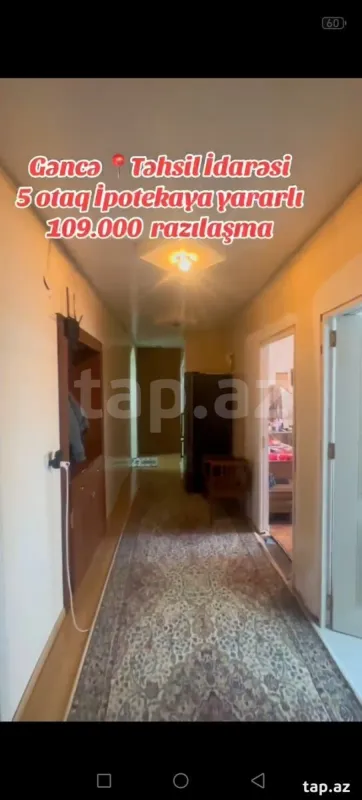 Satılır 5 otaqlı mənzil 95 m²