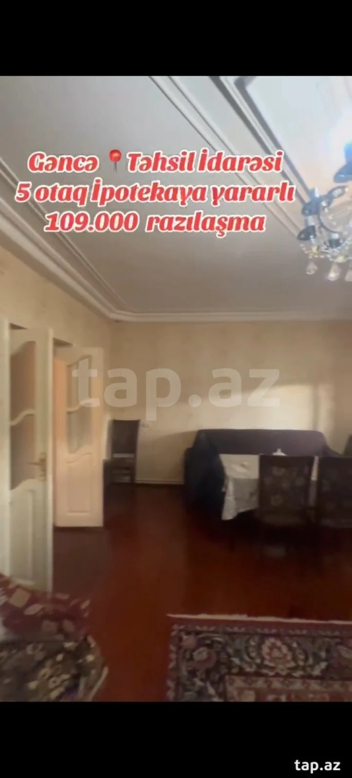 Satılır 5 otaqlı mənzil 95 m²