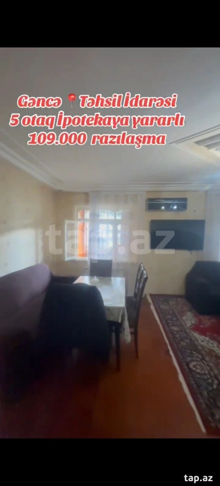 Satılır 5 otaqlı mənzil 95 m²