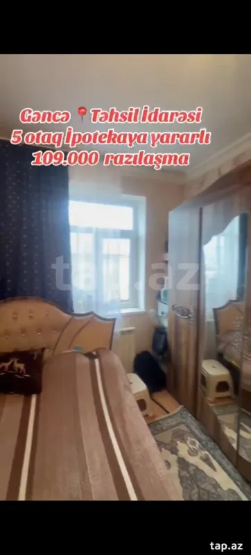 Satılır 5 otaqlı mənzil 95 m²