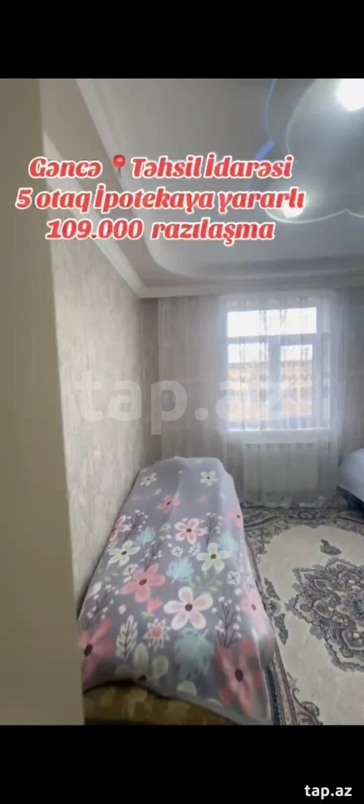Satılır 5 otaqlı mənzil 95 m²