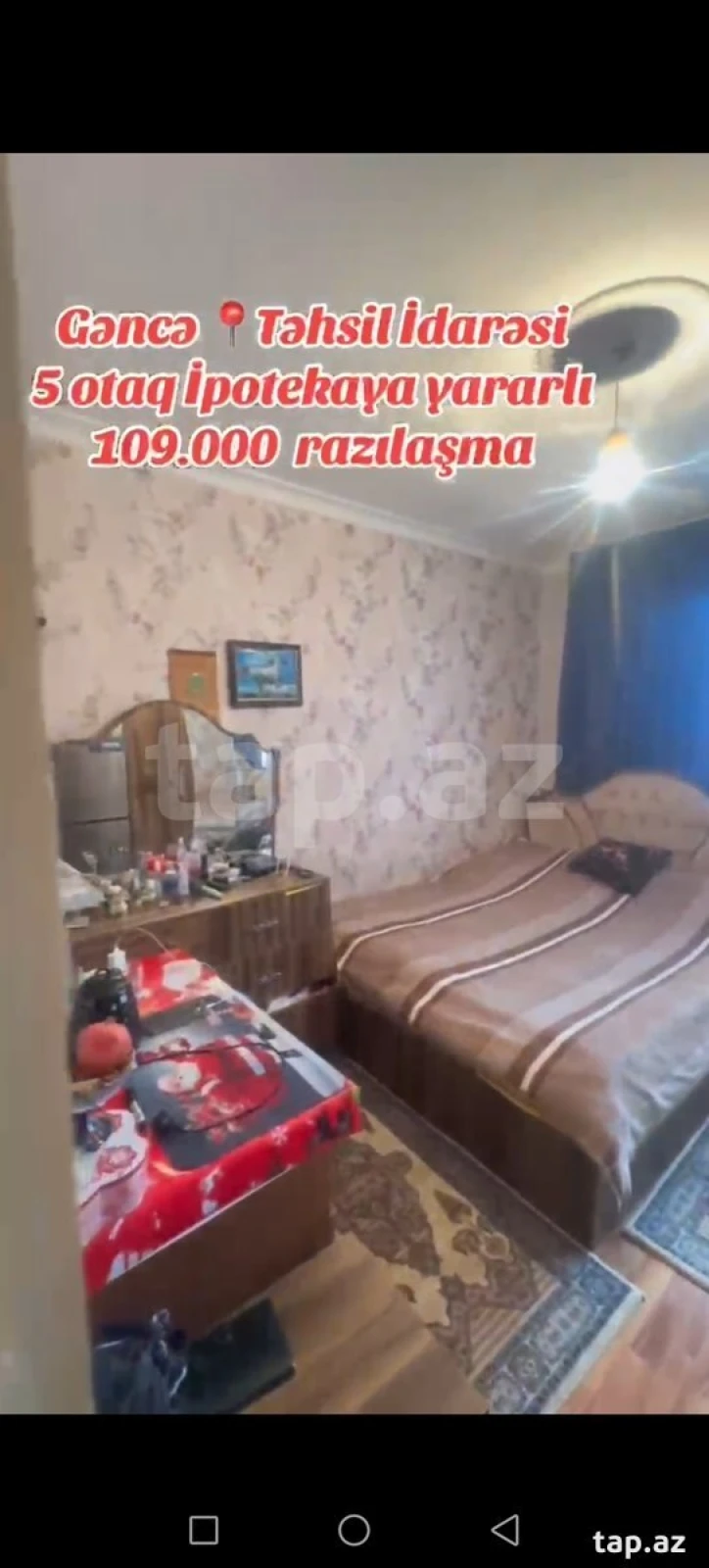 Satılır 5 otaqlı mənzil 95 m²