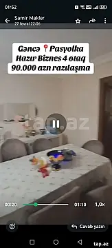 Satılır 3 otaqlı mənzil 65 m²