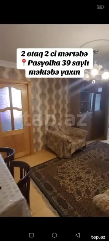 Satılır 2 otaqlı mənzil 43 m²