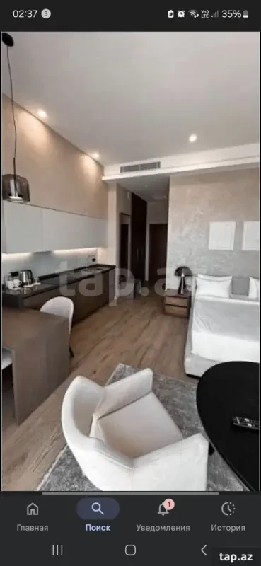 Kirayə verilir 1 otaqlı yeni tikili 100 m²