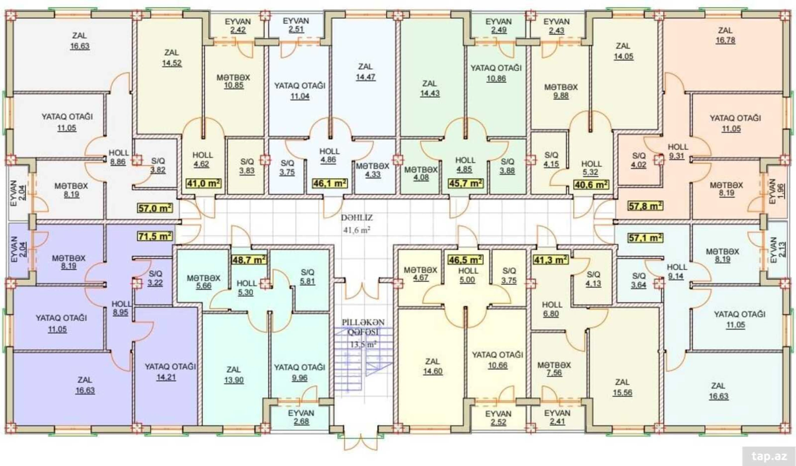 Satılır 2 otaqlı yeni tikili 46 m²