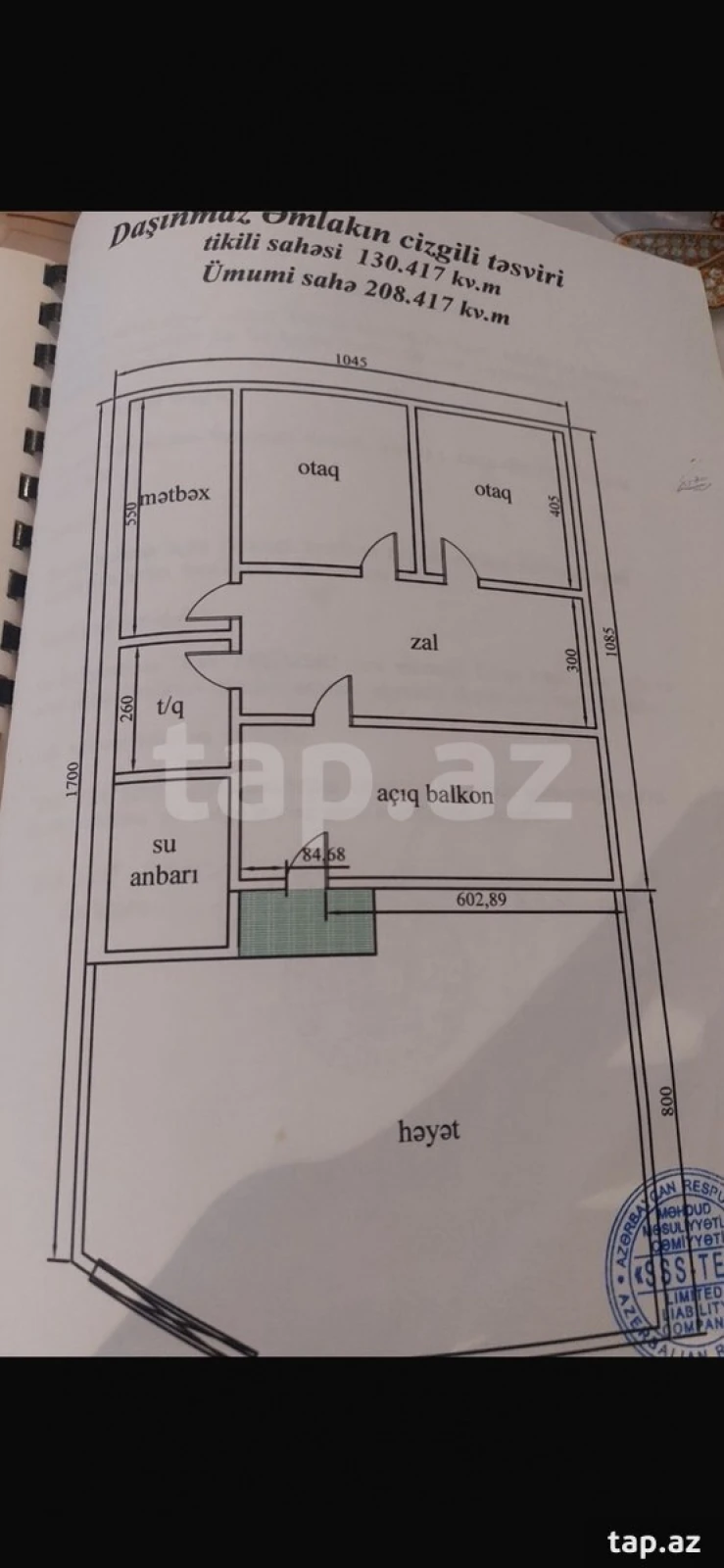 Satılır 3 otaqlı həyət evi