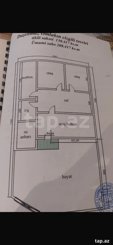 Satılır 3 otaqlı həyət evi