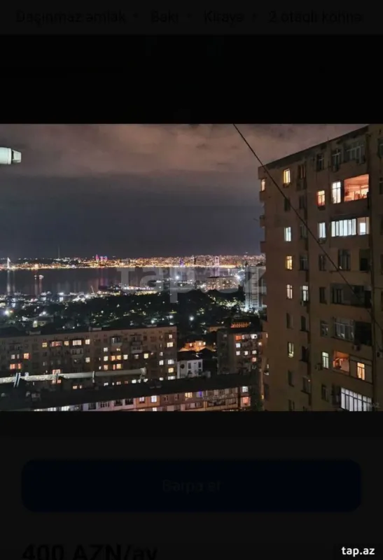 Kirayə verilir 2 otaqlı mənzil 70 m²