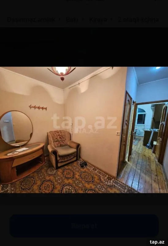 Kirayə verilir 2 otaqlı mənzil 70 m²