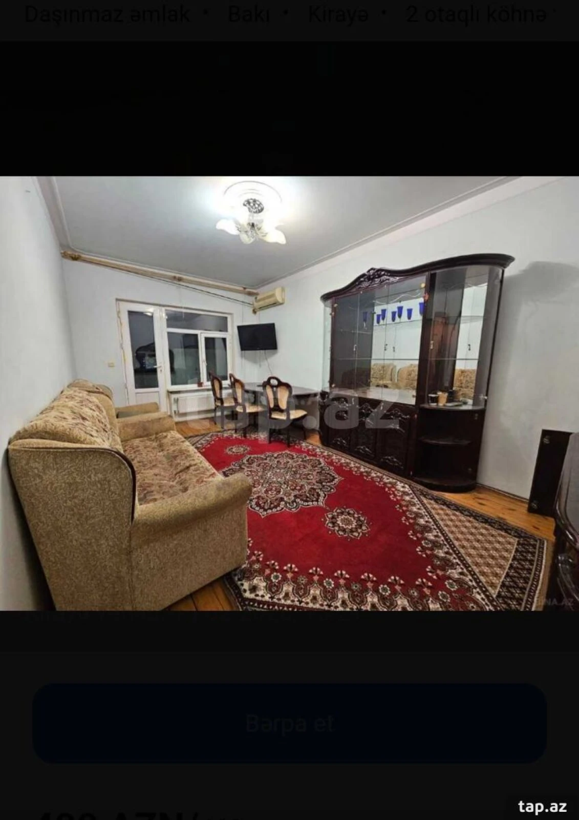 Kirayə verilir 2 otaqlı mənzil 70 m²