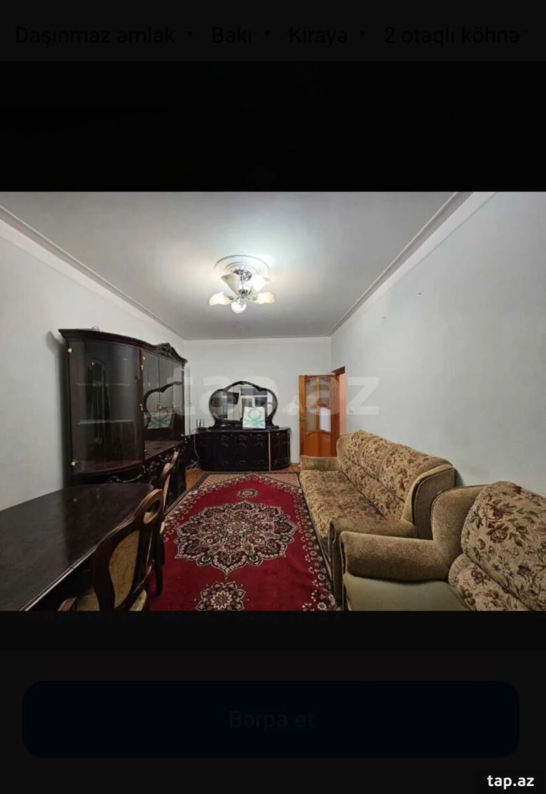 Kirayə verilir 2 otaqlı mənzil 70 m²