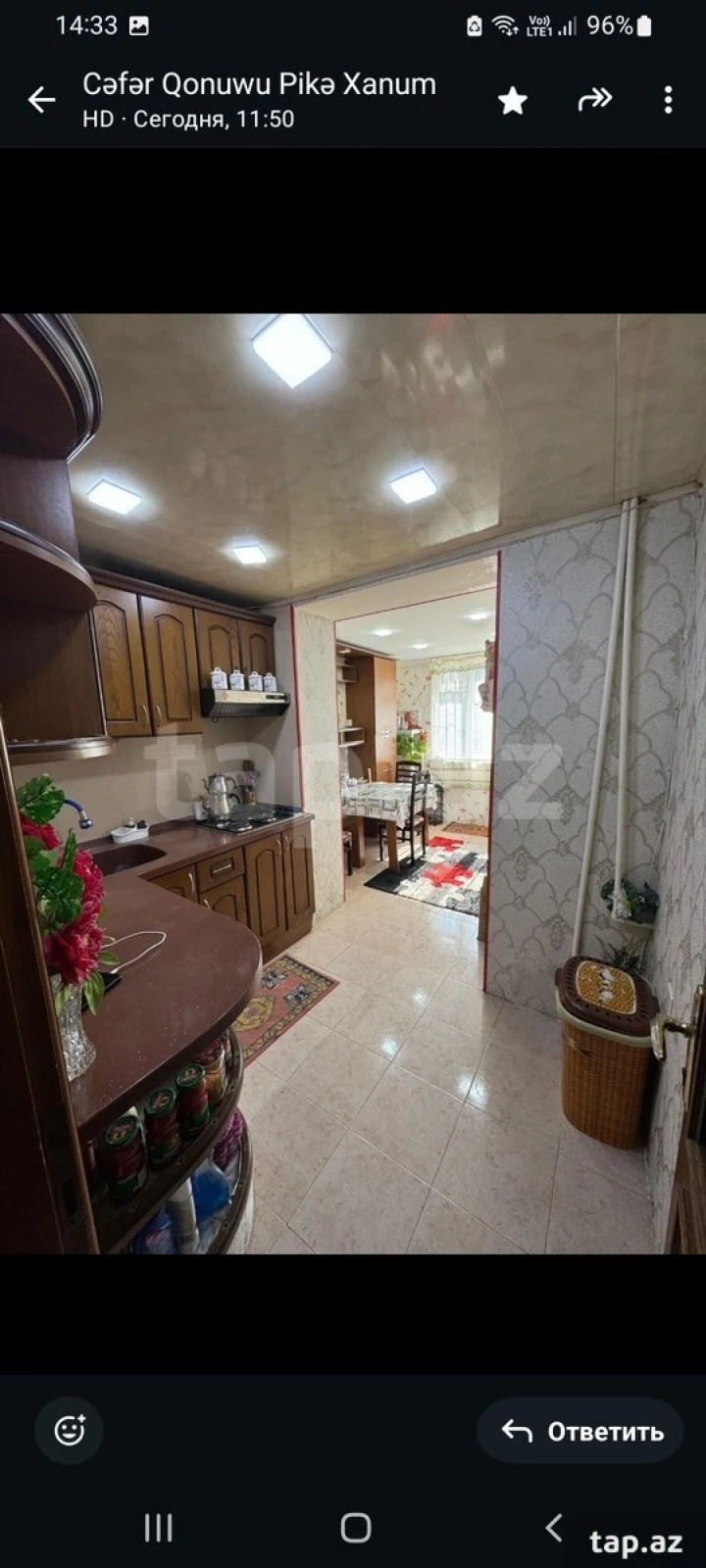 Kirayə verilir 3 otaqlı mənzil 70 m²