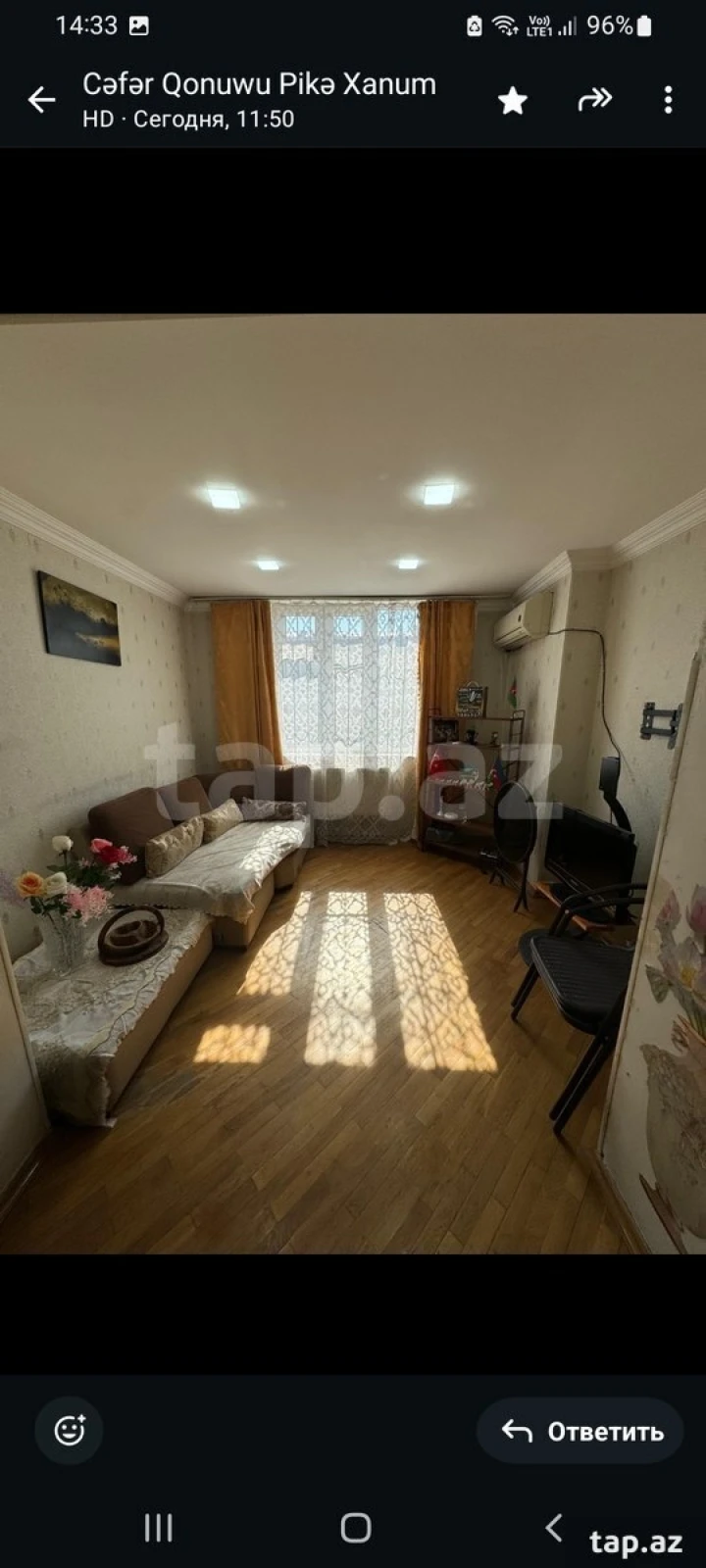 Kirayə verilir 3 otaqlı mənzil 70 m²