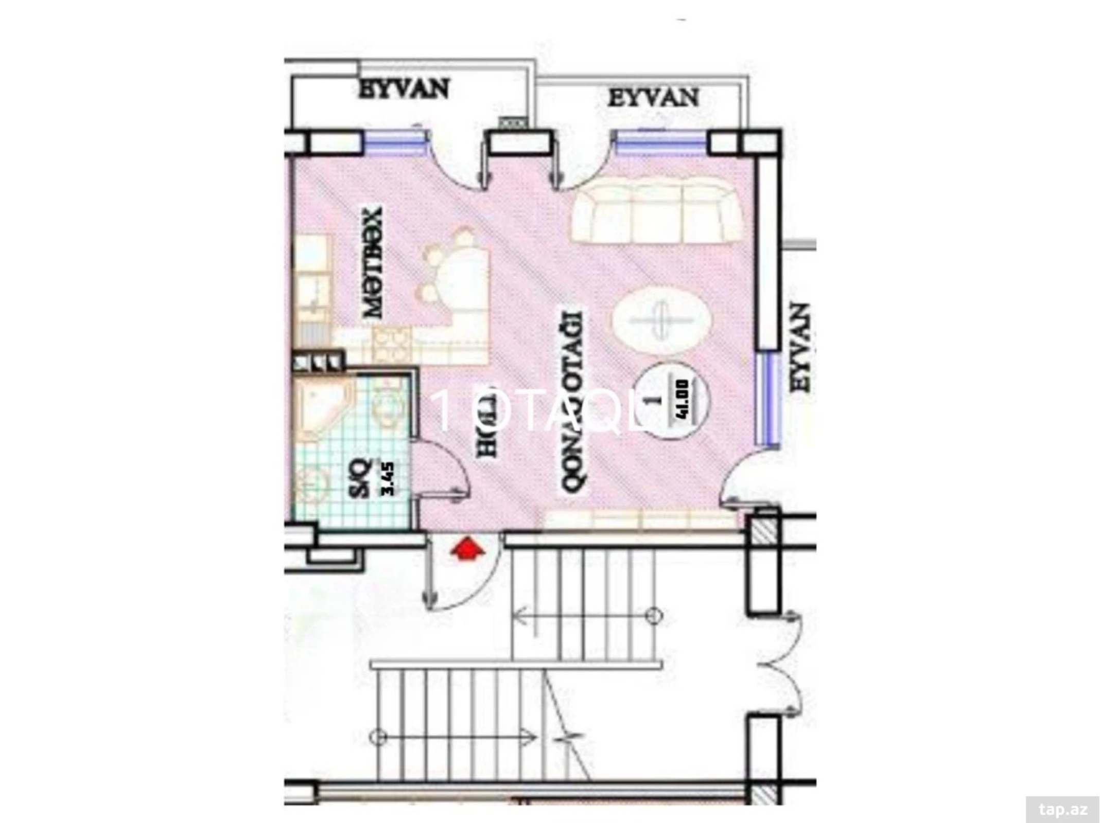 Satılır 1 otaqlı yeni tikili 41 m²