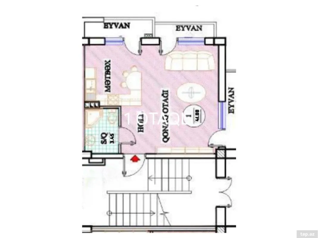 Satılır 1 otaqlı yeni tikili 41 m²