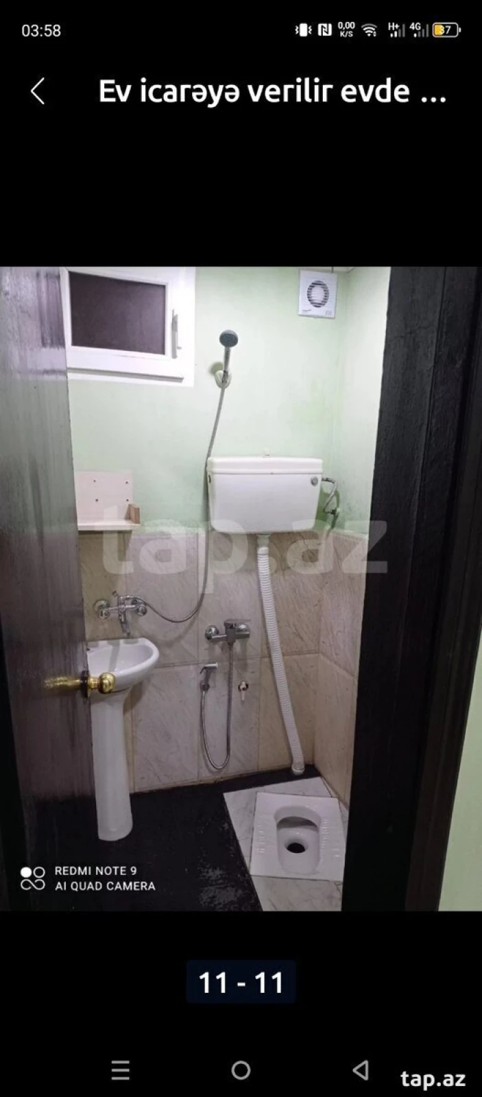 Kirayə verilir 1 otaqlı həyət evi