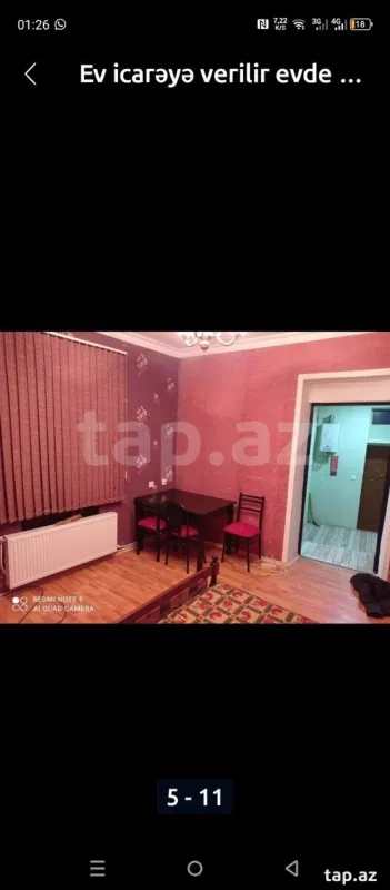 Kirayə verilir 1 otaqlı həyət evi