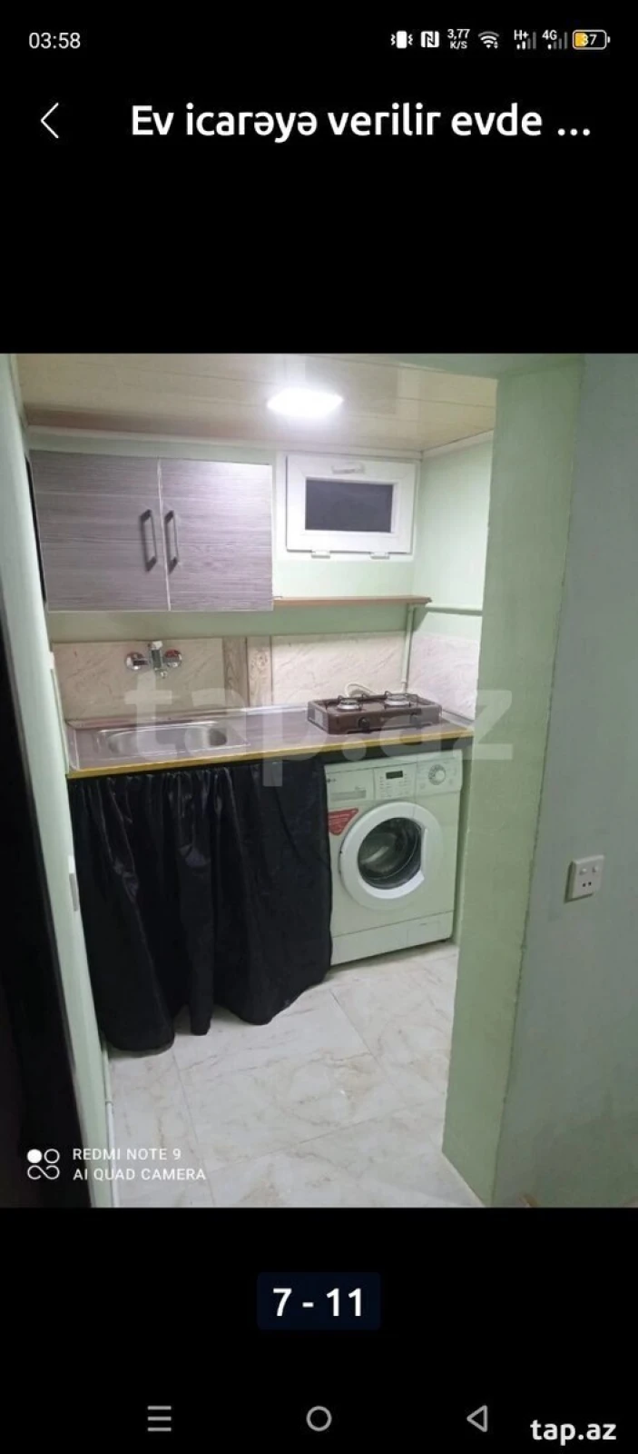 Kirayə verilir 1 otaqlı həyət evi