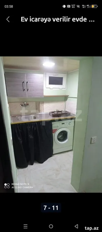 Kirayə verilir 1 otaqlı həyət evi