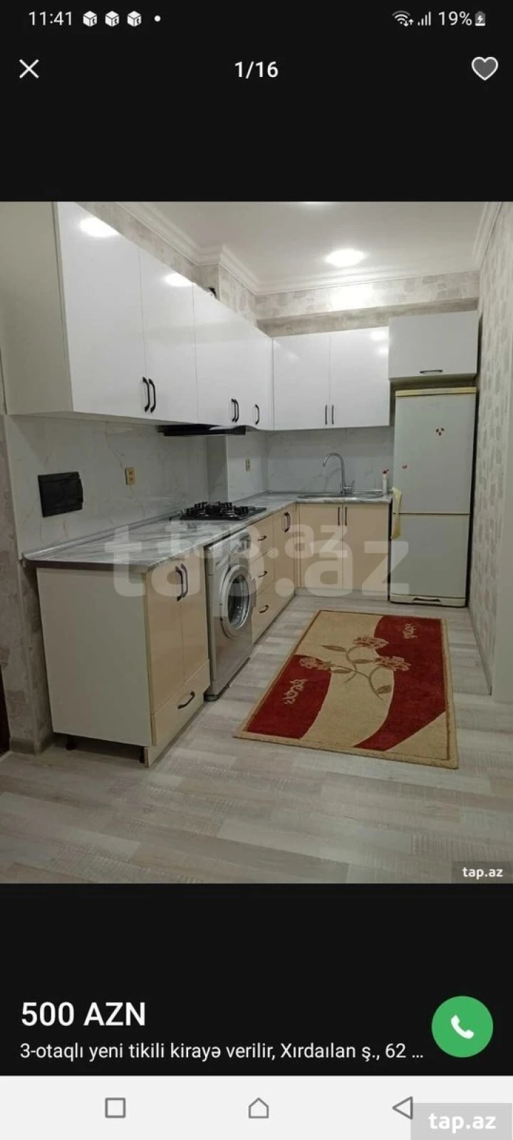 Kirayə verilir 3 otaqlı yeni tikili 62 m²